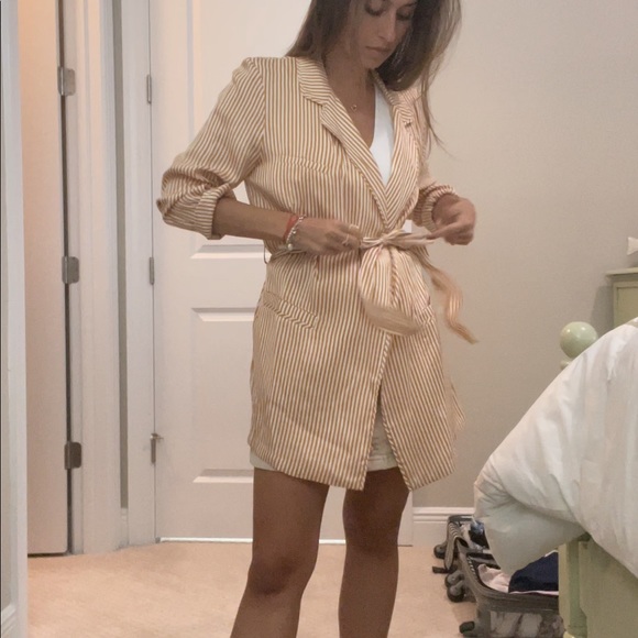 Yellow Pinstripe Arrive Clothing (Now Afrm) Blazer - Picture 2 of 15